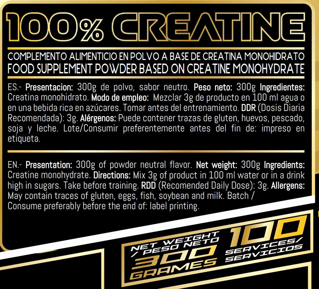 100% CREATINA MONOHIDRATO 200 MESH