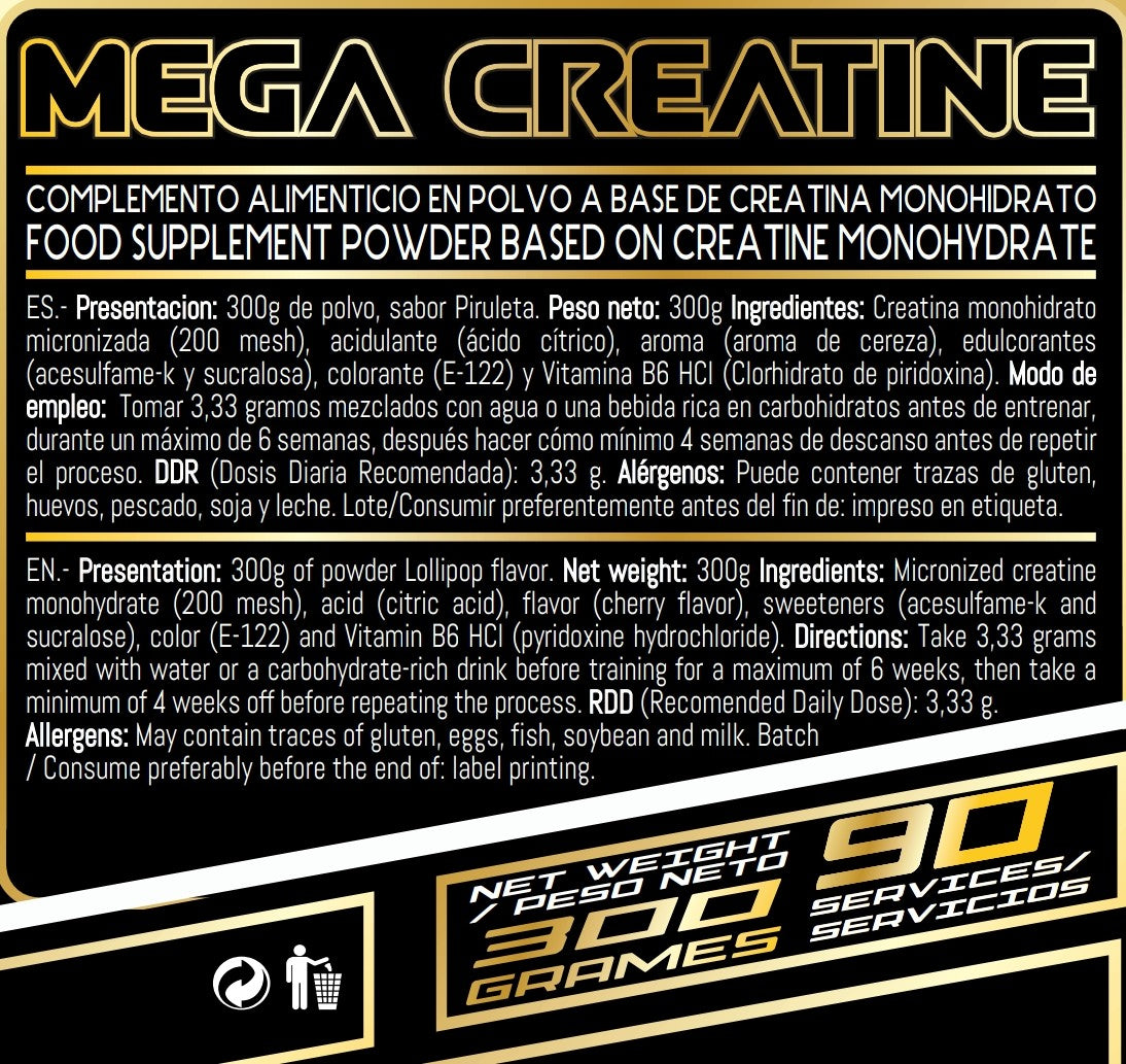 100% CREATINA MONOHIDRATO 200 MESH