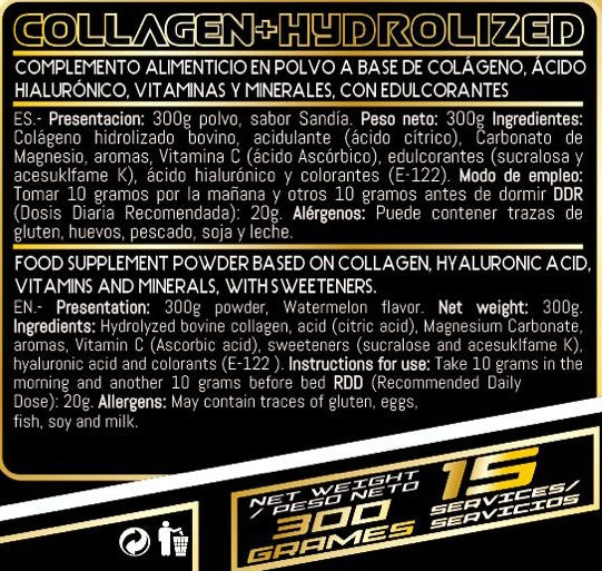 COLÁGENO HIDROLIZADO+ÁCIDO HIALURÓNICO+MAGNESIO+VITAMINA C